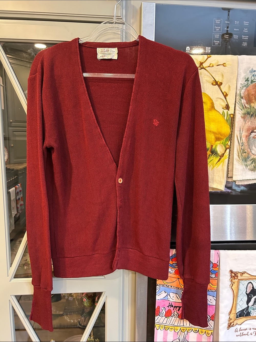 Vintage Oversized Dior Burgundy Cardigan